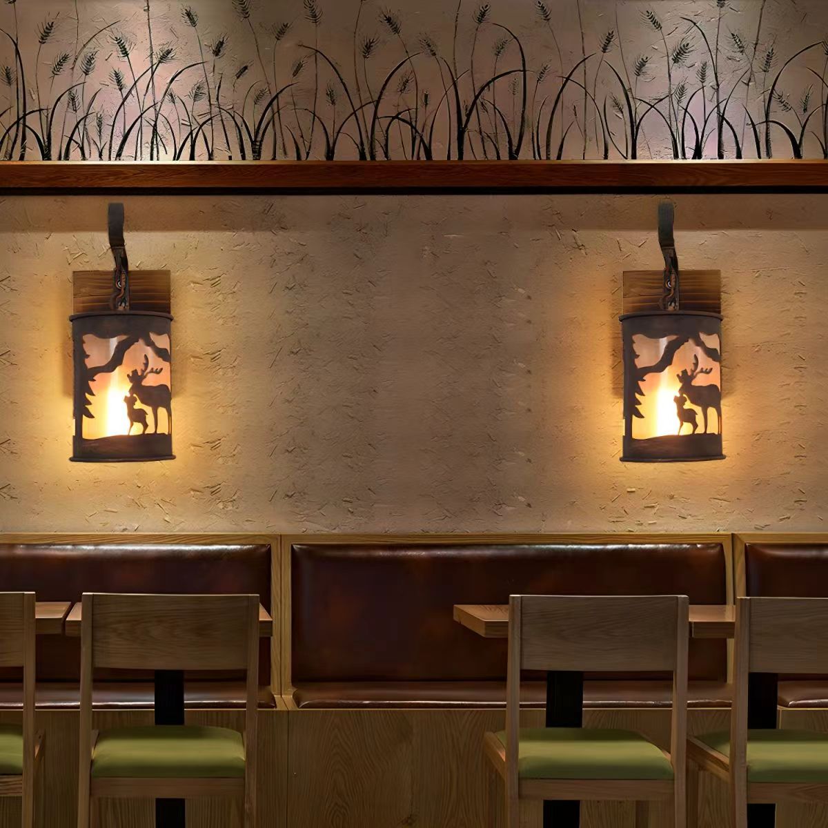 1 Bulb Porch Wall Mounted Lamp Country Rust Sconce Light Fixture with Cylinder Fabric Shade - 220V-240V Rust