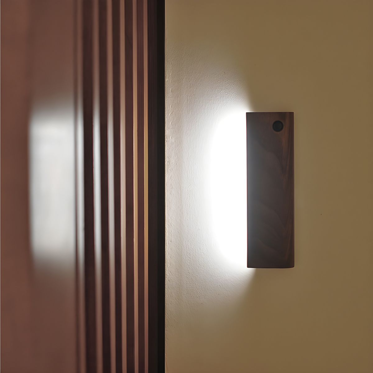 Rectangle Wall Mounted Lamp Modern Simplicity Wood Wall Mount Lamp for Living Room - 220V-240V Rechargeable Dark Wood